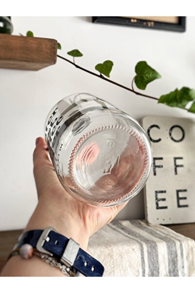 Atölye Merdiven Cam Su Şişesi 1 Litre water first coffee later kahve severler için su şişesi