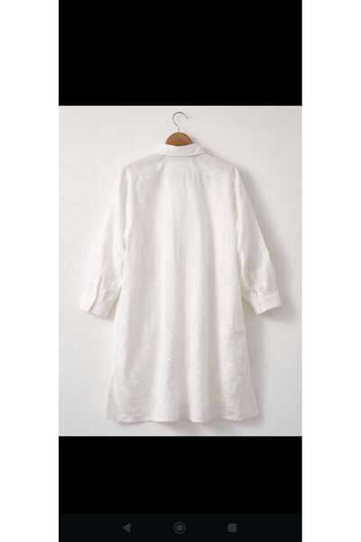 MUHDAMAD Women's White Shirt Dress Tiril Tiril Relaxed Fit Slit Summer Beach Dress