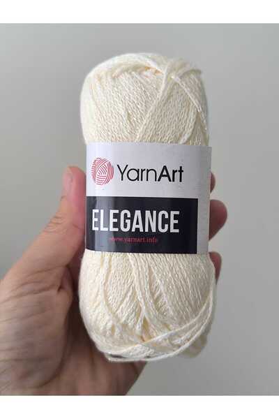 Yarnart Elegance Glitter Hand Knitting Yarn Cream 118 Lot 366