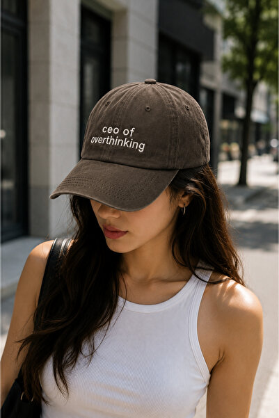 barsdepo Ceo of Overthinking Embroidered Hat – Vintage Unisex Adjustable Base...
