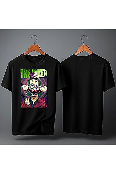 ELFERA Μπλουζάκι με μαύρη στάμπα The Joker Horror Caricature