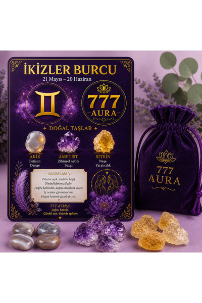 7 7 7 AURA İKİZLER BURCU Doğal Taşlar - İkizler Burcu İmza Serisi