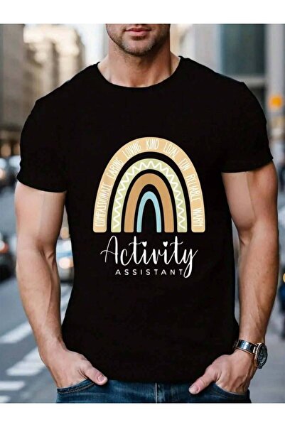 KYMC07 100% Cotton Activity Assistant Rainbow Women's Men's Black Vacation Cr...