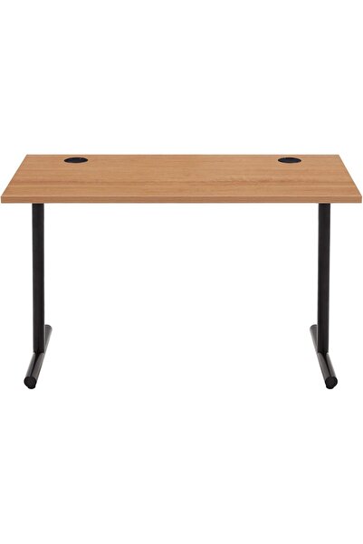 Generic Basics Office Computer Desk, Beech Desktop and Black Frame, Rectangul...