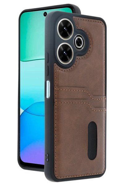 New Face Aconcept Redmi 13 4g Case Sara Leather Case with Business Card Holde...
