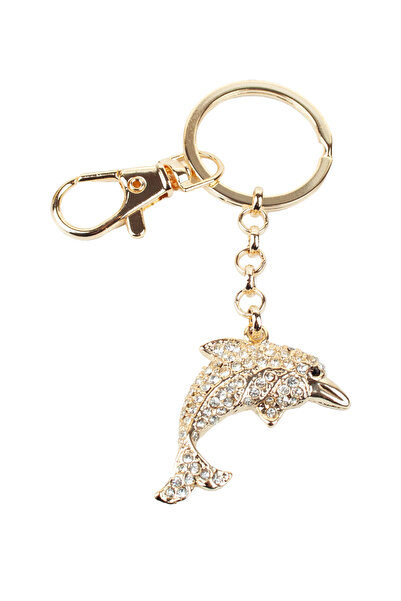 Liveyn Design Stone Detailed Dolphin Figured Keychain & Bag Ornament
