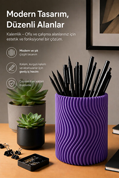 expres hediye Modern Wave Design Pen Holder Organizer