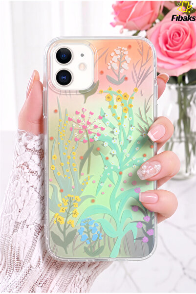 Fibaks iPhone 11 Kılıf Bahar Bahçesi Desenli Şeffaf Silikon | İçten Baskılı, ...