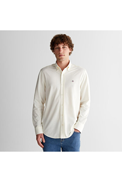 Gant Men's White Button-Down Collar Logo Shirt