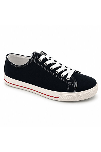 Rexba Men's Black Canvas Sneaker Casual Sports Shoes – Lace-Up Comfortable Wa...