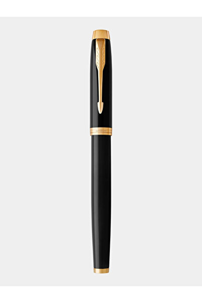 Parker قلم رولربول من إيم، أسود اللون مع حواف ذهبية، مع خرطوشة حبر أسود رفيع،...