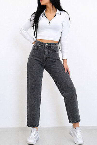 sion jeans Smoked Boyfriend Mom Jean High Waist Daily Casual Wear Women's Den...