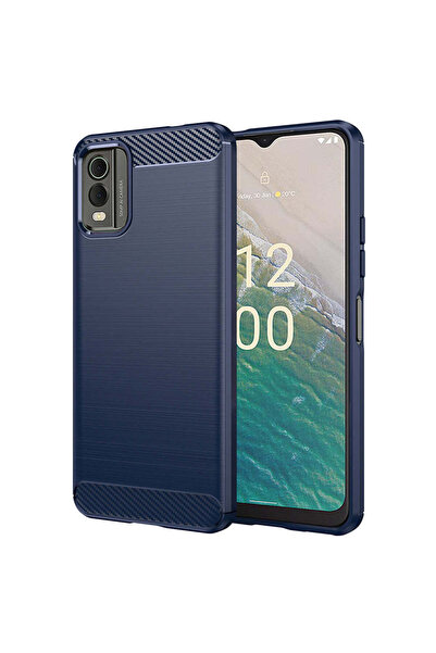 Techsuit Case for Nokia C32, Carbon Silicone, blue - blue
