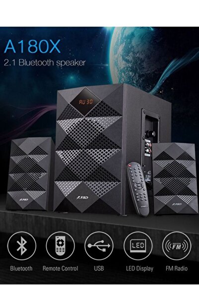 F&D Bluetooth Multimedia Speaker with Subwoofer Satellite Speaker Digital LED...