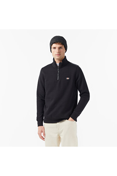 Dickies Oakport 1/4 Zip Crew Erkek Siyah Sweatshirt