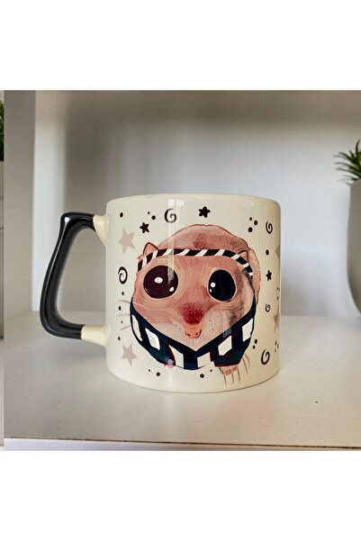 westartic Sad Üzgün Hamster - Siyah-Beyaz Taraftar Fanatik Formalı Kupa Kahve...