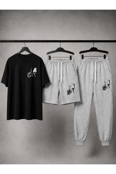 CLOTHES33 T-Shirt, Sweatpants, Shorts 3-Piece Combination Thin Summer Sweat-A...