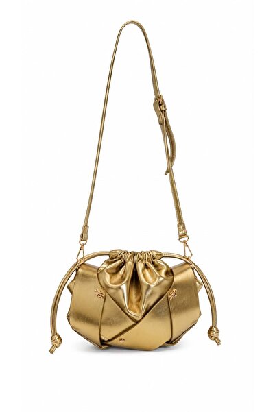 GZ GAIBAG Lipa Gold Women's Drawstring Cross Shoulder Bag |   Pu Leather