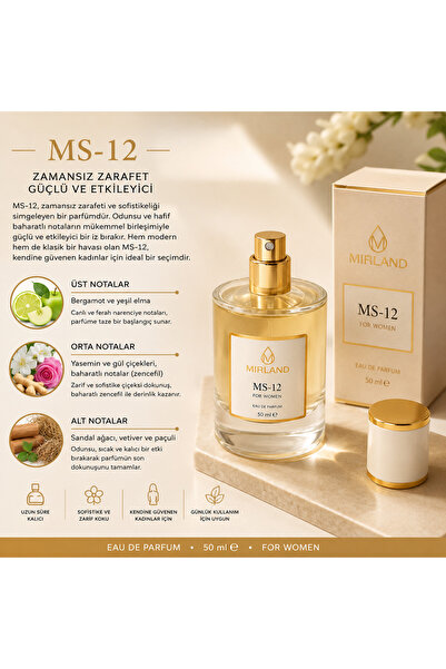 MS12 50 ML KADIN PARFÜM KENDİNİ ÖZEL HİSSETTİREN KOKU