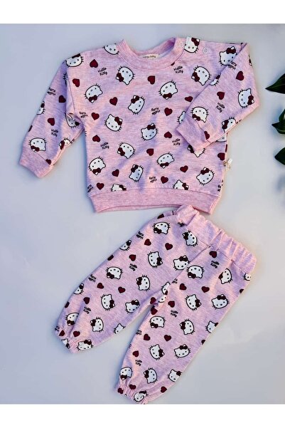 KapsülBebek Hello Kitty Pajama Set 2-Piece Baby Girl 100% Cotton