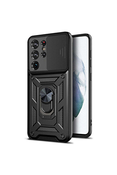 Techsuit Husă pentru Samsung Galaxy S21 Ultra 5G, Seria CamShield, albastru -...