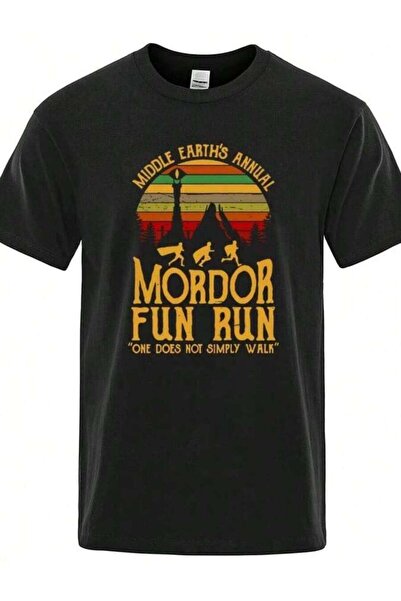 9JY تي شيرت مطبوع سنويًا من Middle-Earth Mordor Fun Run، للرجال والنساء، تي ش...