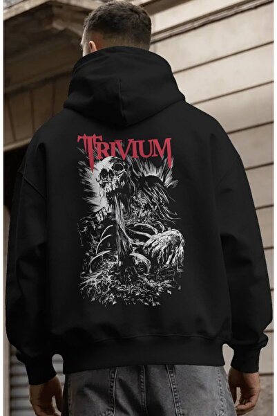 SEVBANO Trivium Rock Metal Music Band Back Printed Unisex Oversize Premium Ho...