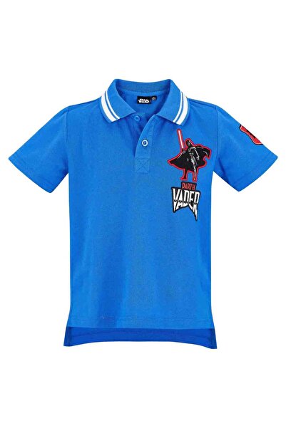 Star Wars Tricou albastru 6-12 ani cu tricot pique fin 60% bumbac 40% poliester