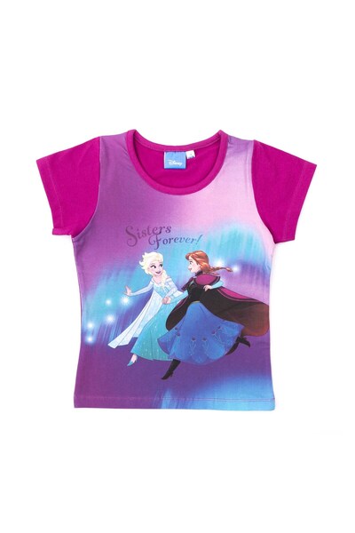 Disney Frozen Tricou magenta 3-7 ani cu print flexibil și croi normal 90% bum...