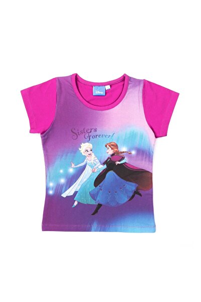 Disney Frozen Tricou fucsia 3-7 ani cu print flexibil și croi normal 90% bumb...