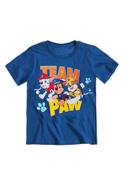 PAW PATROL Tricou albastru 3-8 ani cu print mare, 100% bumbac