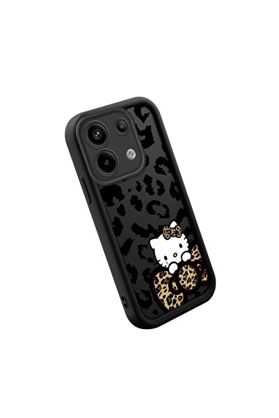 SLIMFELT Redmi Note 13 Pro 5G Uyumlu siyah arka leopar desenli kedi kılıf, le...