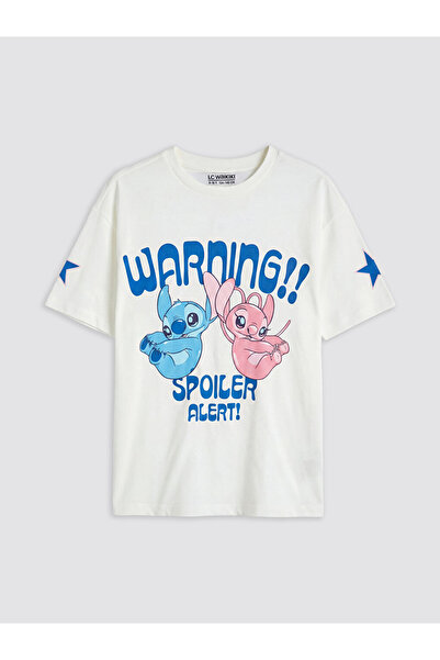 LC Waikiki Tricou de fete imprimat cu Stitch și Angel
