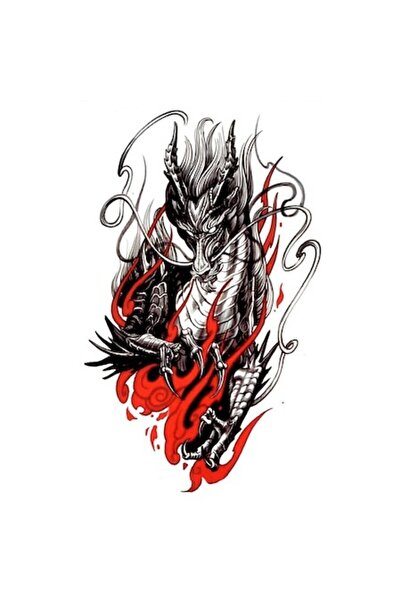 FlashTattoosRomania Tatuaj Temporar, Tatuaje Flash România, Dragon în flăcări...