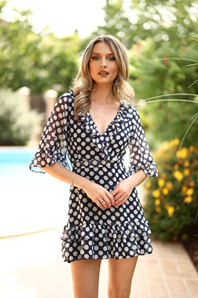 Artista Rochie mini cu buline și volane – Eleganță feminină pentru orice ocazie