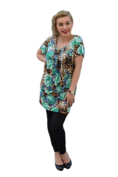 OEM Bluza dama, moderna, cu nuante verde-albastru-maro