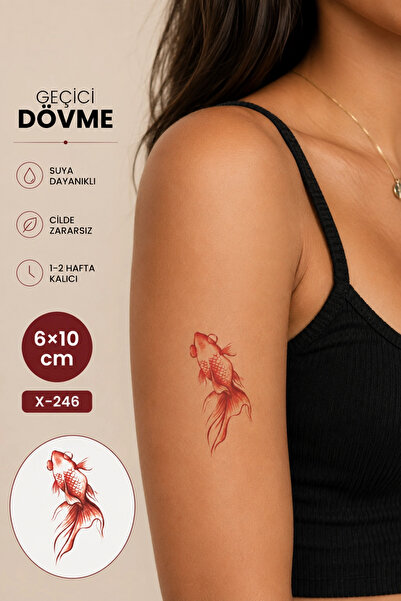 Barly Turuncu Balık Mini Geçici Dövme Tattoo