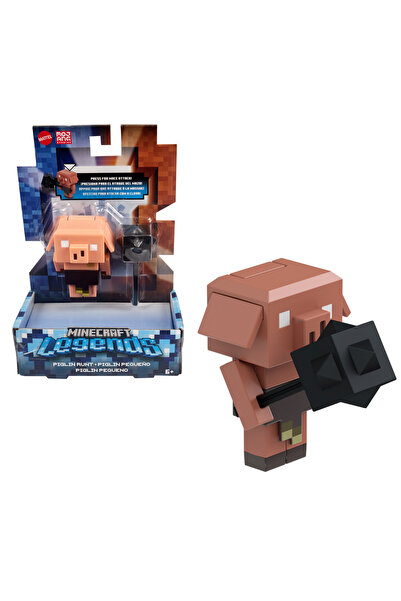 mattel Figurina Minecraft Legends, Mattel, Plastic, 8 cm, Piglin, Maro/Negru