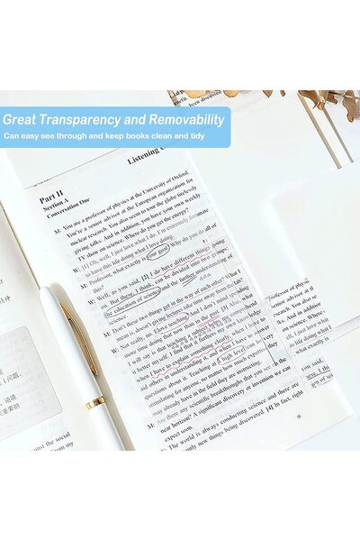 Generic 400 قطعة من الملاحظات اللاصقة الشفافة، مقاس 3 × 3 بوصة، مناسبة للكتب، وتذكيرات الرسائل، مقاومة للماء وقابلة للإزالة، مذكرات ذاتية اللصق (7 ألوان)
