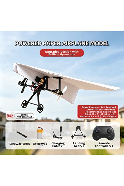 Choice DIY RC Paper Plane Remote Control Paper Airplane Electric Power Kit Di...