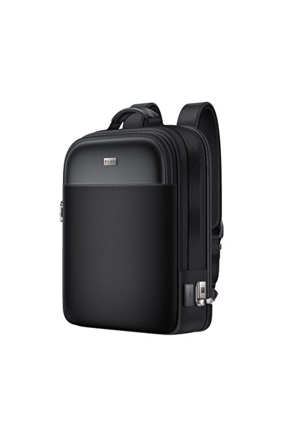 Yesido Wb65 Leather Fingerprint Lock Security Backpack - Black