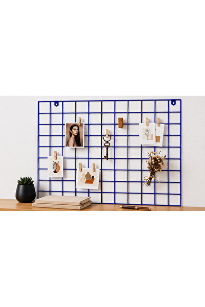 LEFİEV 50x70 cm Renkli Metal Tel Pano | Duvara Asılabilir Fotoğraf Not Panosu...