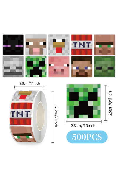 Choice3 Bandai 500Pcs A 500PCS Game My World Stickers Roll MV Decorative Seal...