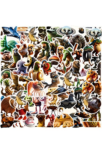 Choice 100pcs 100pcs Italian-style brain sticker，TungTungTungTungTung Sahur S...