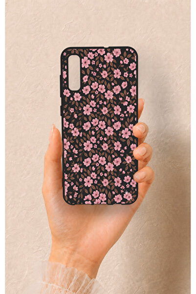 Vip Case Samsung A70 Uyumlu Mini Pembe Çiçek Desenli Silikon Kılıf