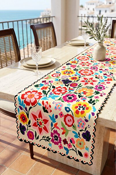 Decomia Home Modern Floral Colorful Digital Print Runner Decorative Table Run...