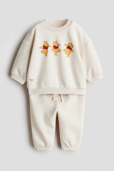 H&M 2 Parçalı Baskılı Sweatshirt Set