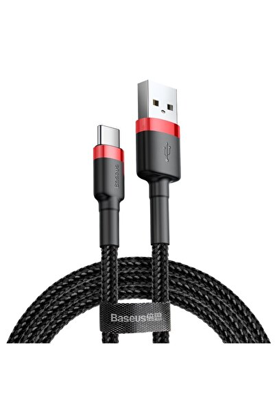 Baseus - Data Cable Cafule (CATKLF-B91) - USB to Type-C 3A, 480Mbps, 1m - Red...