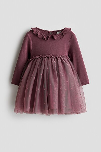 H&M Tül Etekli ve Pamuklu Elbise