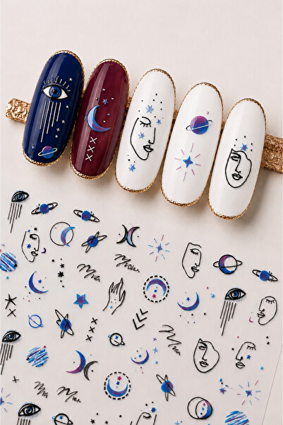 Sibelon Nail Art Sticker Kendinden Yapışkanlı Tırnak Dövmesi Takma Tırnak Süs...